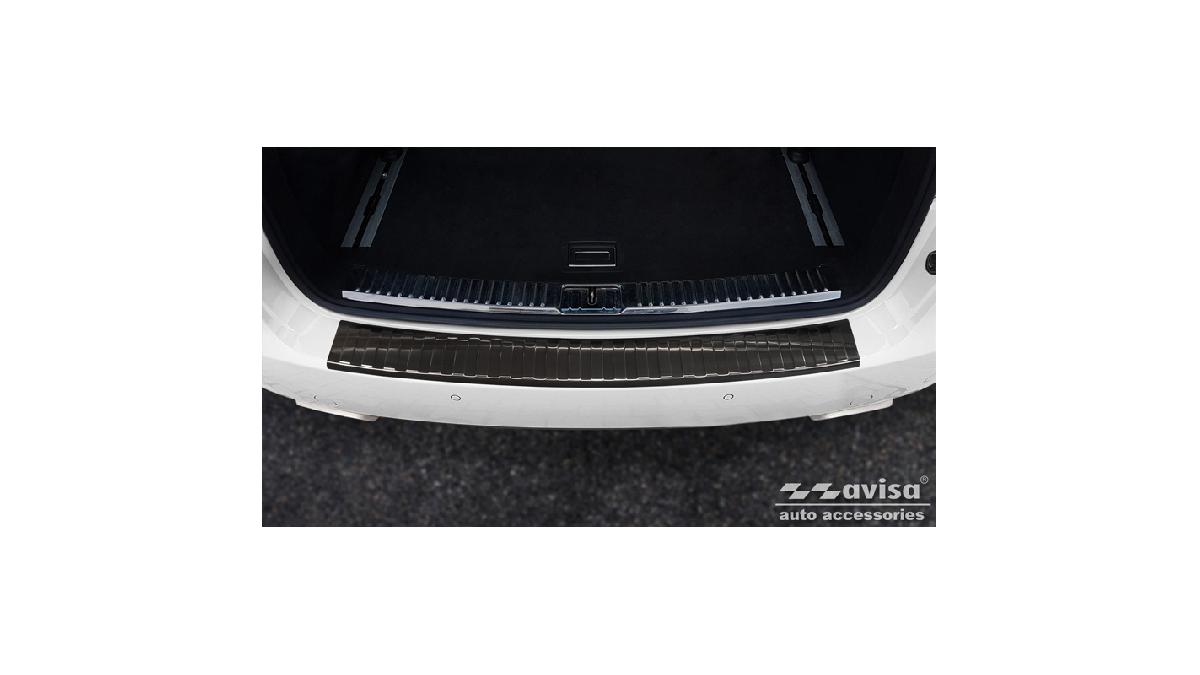 Noir+Protection+de+seuil+arri%C3%A8re+inox+sur+mesure+pour+Porsche+Cayenne+II+2010-2014+%26+FL+2014-+%27Ribs%27